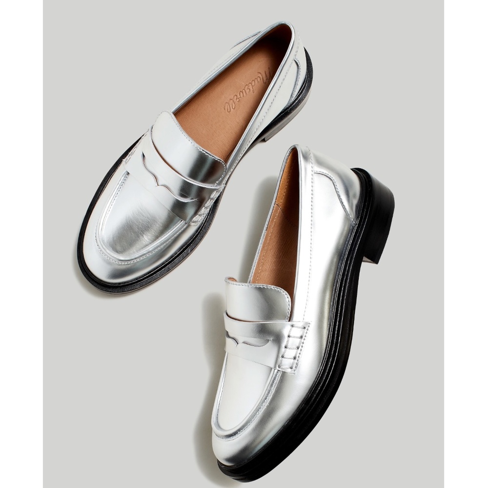 New MADEWELL The Vernon Loafer in Silver Mirror - Picture 1 of 5